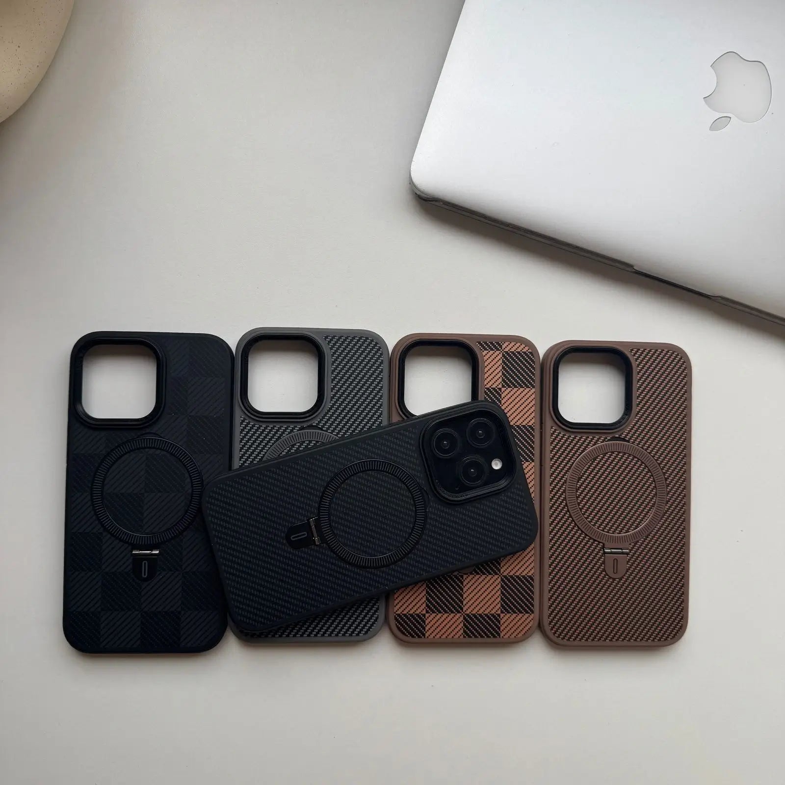 Premium Carbon MagSafe Case with Kickstand Ring