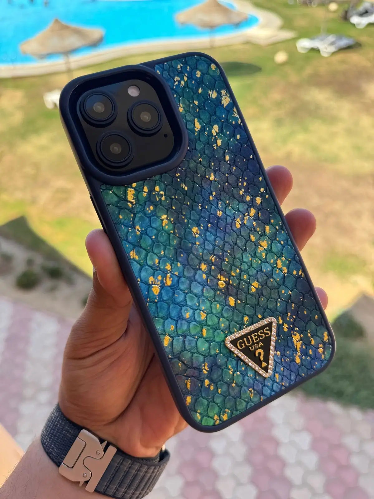 Leather snake skin case