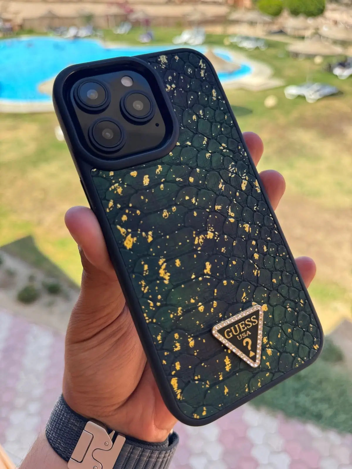 Leather snake skin case