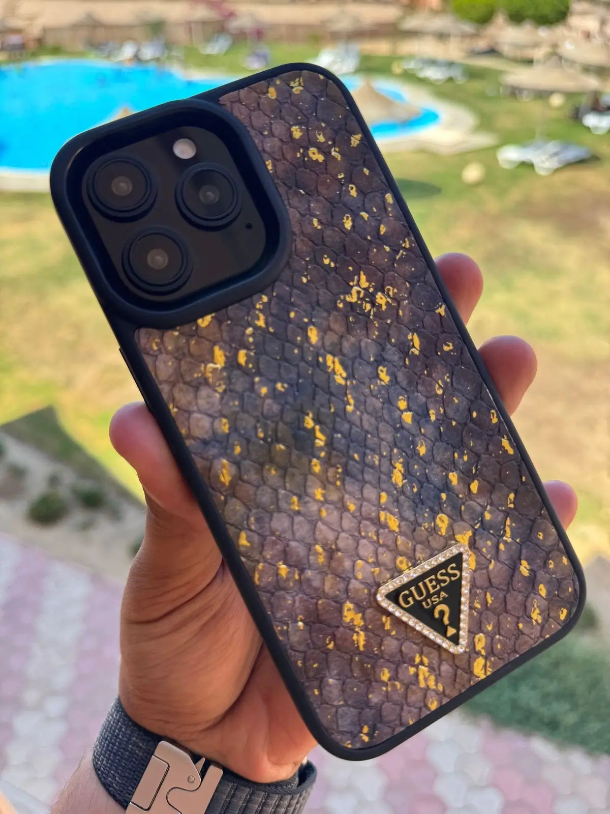Leather snake skin case