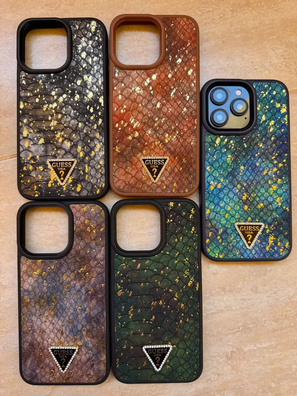 Leather snake skin case