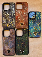 Leather snake skin case
